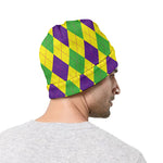 Mardi Gras Fat Tuesday Argyle Print Beanie
