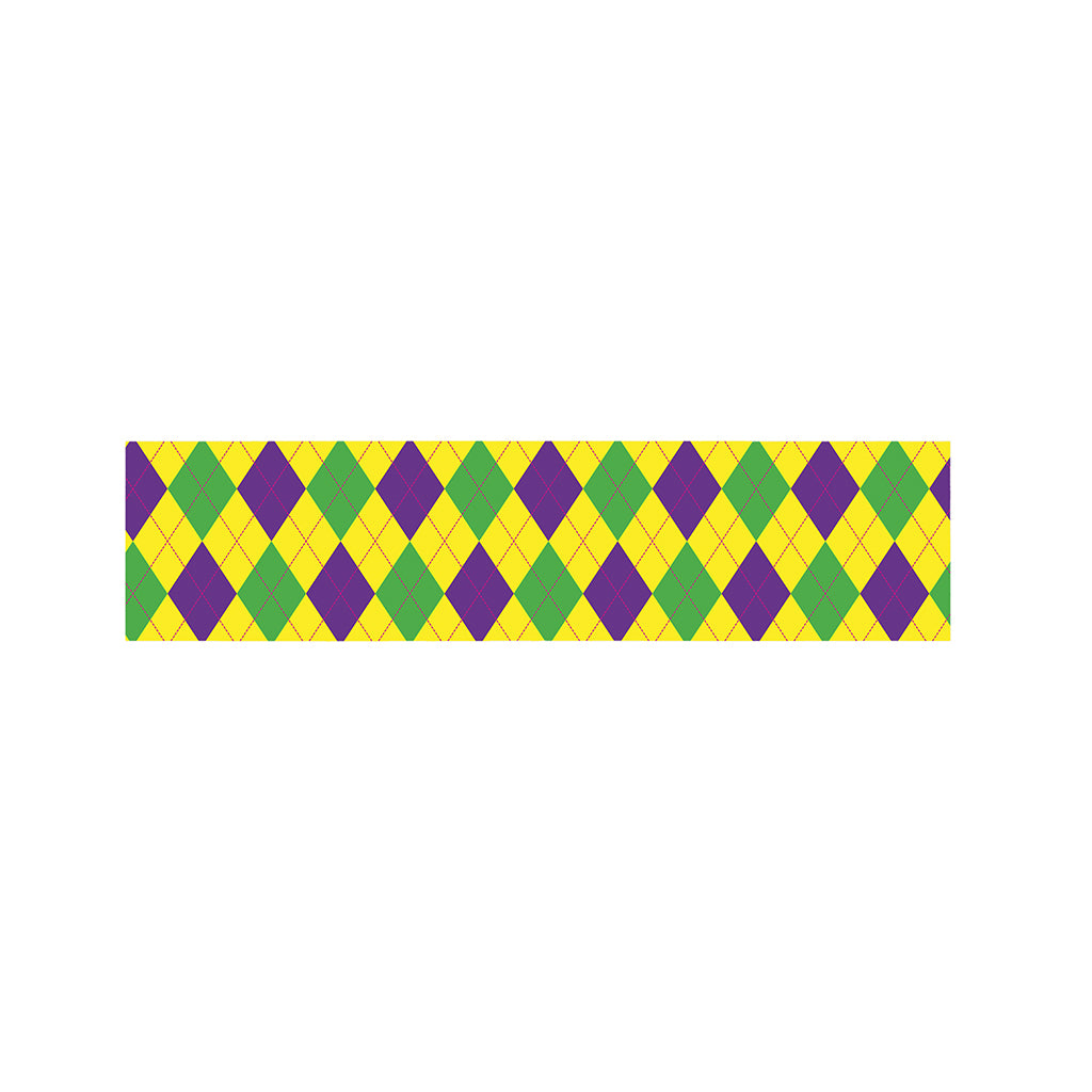 Mardi Gras Fat Tuesday Argyle Print Bed Runner