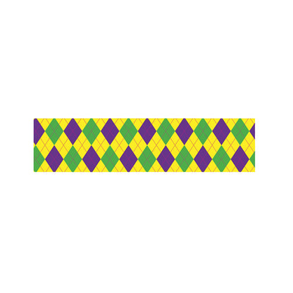 Mardi Gras Fat Tuesday Argyle Print Bed Runner