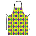 Mardi Gras Fat Tuesday Argyle Print Bib Apron With Pocket