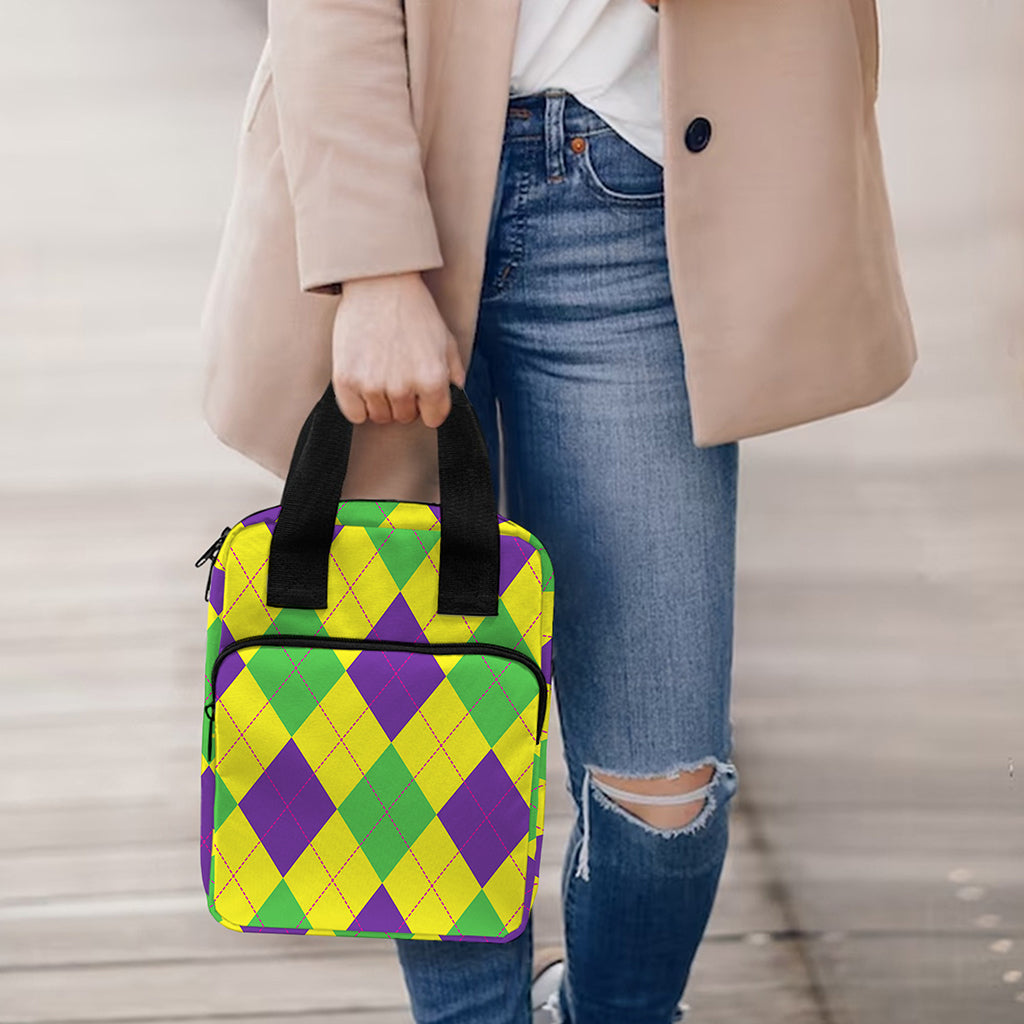 Mardi Gras Fat Tuesday Argyle Print Bible Tote Bag