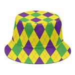 Mardi Gras Fat Tuesday Argyle Print Bucket Hat