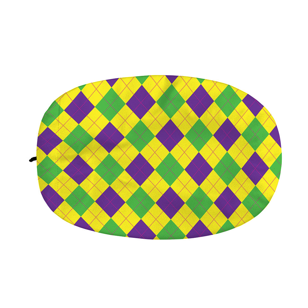 Mardi Gras Fat Tuesday Argyle Print Car Side Mirror Covers