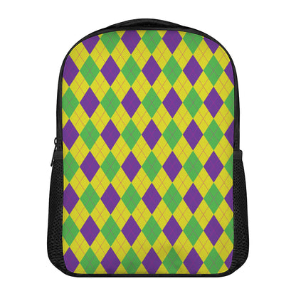 Mardi Gras Fat Tuesday Argyle Print Casual Backpack