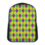 Mardi Gras Fat Tuesday Argyle Print Casual Backpack