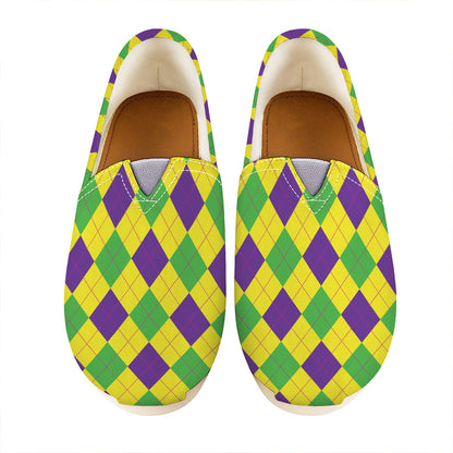 Mardi Gras Fat Tuesday Argyle Print Casual Shoes