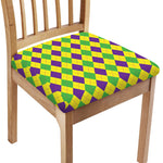 Mardi Gras Fat Tuesday Argyle Print Chair Cushion Cover