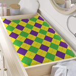 Mardi Gras Fat Tuesday Argyle Print Changing Pad Cover