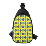 Mardi Gras Fat Tuesday Argyle Print Chest Bag
