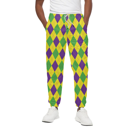 Mardi Gras Fat Tuesday Argyle Print Cotton Pants