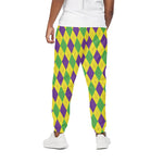 Mardi Gras Fat Tuesday Argyle Print Cotton Pants