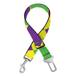 Mardi Gras Fat Tuesday Argyle Print Dog Seat Belt