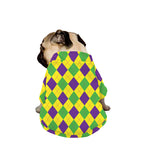 Mardi Gras Fat Tuesday Argyle Print Dog Zip Up Jacket