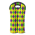 Mardi Gras Fat Tuesday Argyle Print Double Neoprene Wine Tote