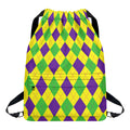 Mardi Gras Fat Tuesday Argyle Print Drawstring Backpack