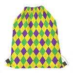 Mardi Gras Fat Tuesday Argyle Print Drawstring Bag