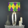 Mardi Gras Fat Tuesday Argyle Print Drum Lamp Shade
