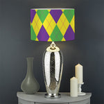 Mardi Gras Fat Tuesday Argyle Print Drum Lamp Shade