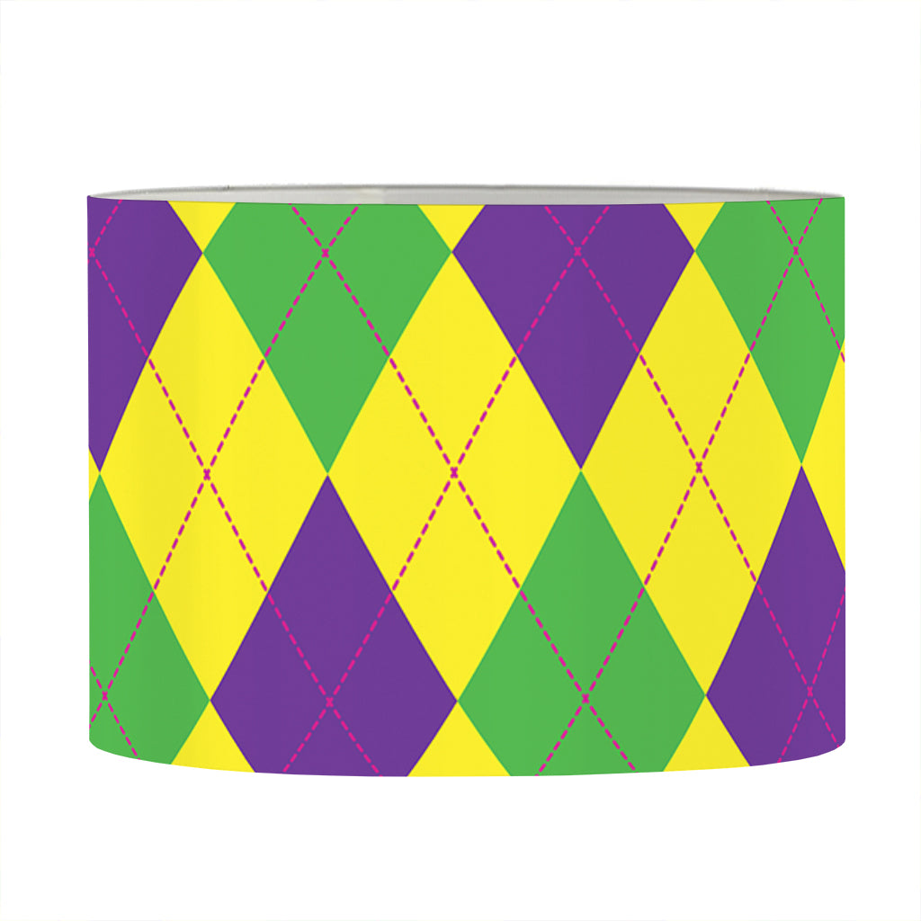 Mardi Gras Fat Tuesday Argyle Print Drum Lamp Shade