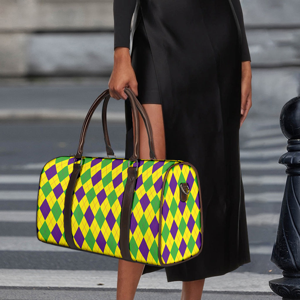Mardi Gras Fat Tuesday Argyle Print Duffle Bag