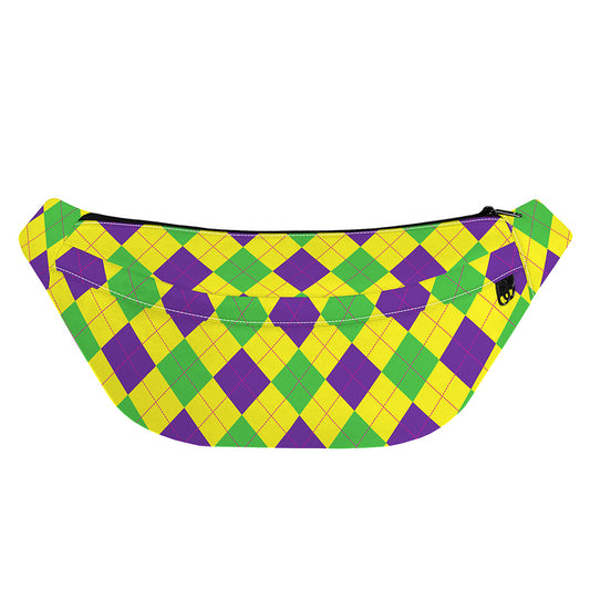 Mardi Gras Fat Tuesday Argyle Print Fanny Pack
