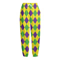 Mardi Gras Fat Tuesday Argyle Print Fleece Lined Knit Pants