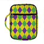 Mardi Gras Fat Tuesday Argyle Print Front Pocket Bible Bag