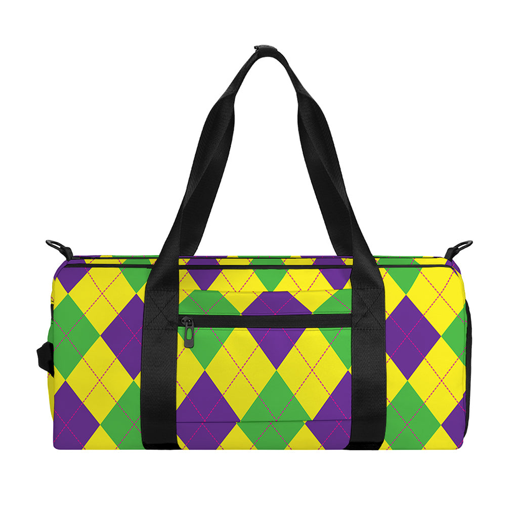 Mardi Gras Fat Tuesday Argyle Print Gym Bag