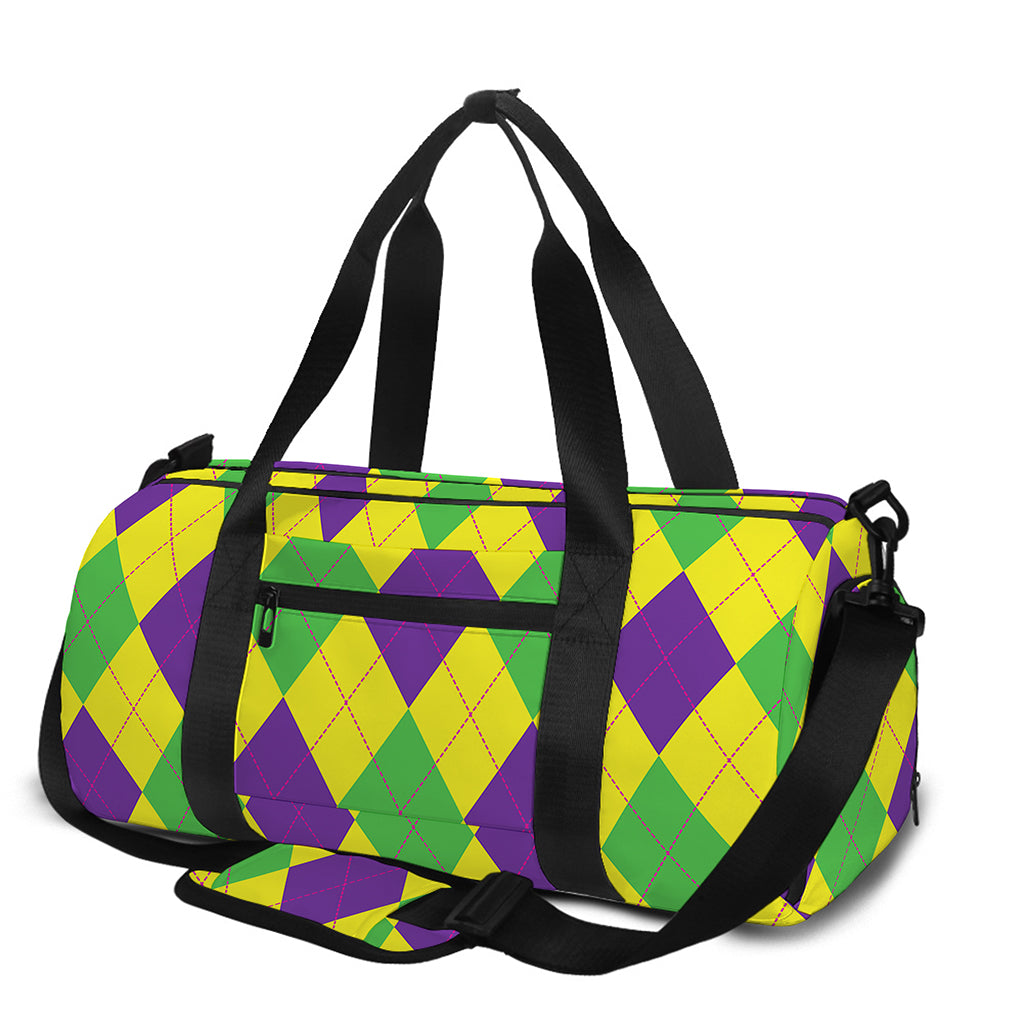 Mardi Gras Fat Tuesday Argyle Print Gym Bag