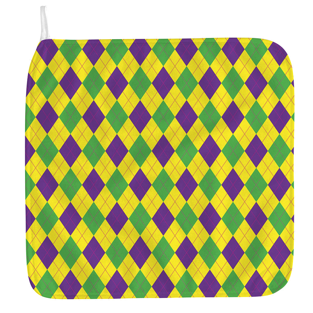 Mardi Gras Fat Tuesday Argyle Print Hand Towel