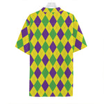 Mardi Gras Fat Tuesday Argyle Print Hawaiian Shirt