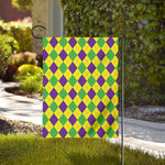 Mardi Gras Fat Tuesday Argyle Print House Flag