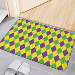 Mardi Gras Fat Tuesday Argyle Print Indoor Door Mat