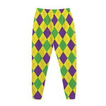 Mardi Gras Fat Tuesday Argyle Print Jogger Pants