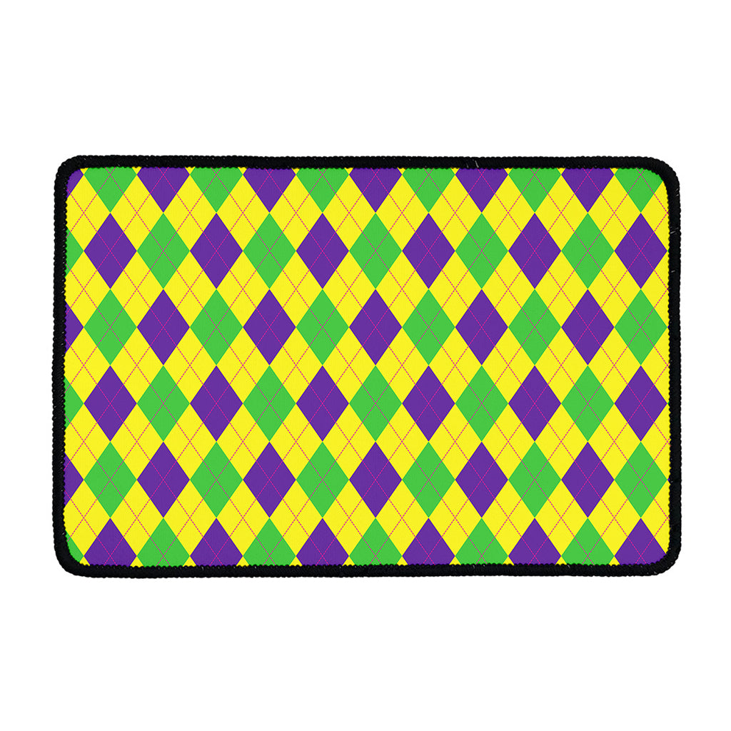 Mardi Gras Fat Tuesday Argyle Print Kitchen Mat