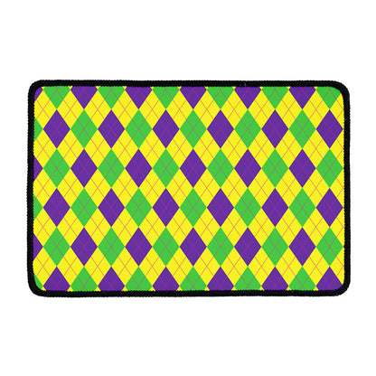 Mardi Gras Fat Tuesday Argyle Print Kitchen Mat