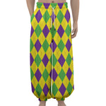 Mardi Gras Fat Tuesday Argyle Print Lantern Pants