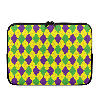 Mardi Gras Fat Tuesday Argyle Print Laptop Sleeve