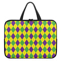 Mardi Gras Fat Tuesday Argyle Print Laptop Sleeve With Handle