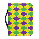 Mardi Gras Fat Tuesday Argyle Print Leather Bible Cover