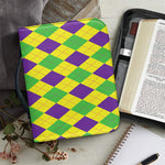 Mardi Gras Fat Tuesday Argyle Print Leather Bible Cover
