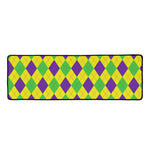 Mardi Gras Fat Tuesday Argyle Print Long Kitchen Mat