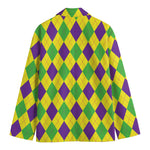 Mardi Gras Fat Tuesday Argyle Print Men's Blazer