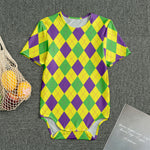 Mardi Gras Fat Tuesday Argyle Print Men's Bodysuit