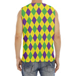 Mardi Gras Fat Tuesday Argyle Print Men's Fitness Tank Top