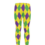 Mardi Gras Fat Tuesday Argyle Print Men's leggings