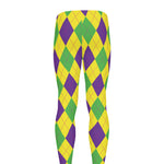 Mardi Gras Fat Tuesday Argyle Print Men's leggings