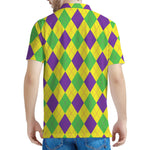 Mardi Gras Fat Tuesday Argyle Print Men's Polo Shirt