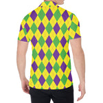 Mardi Gras Fat Tuesday Argyle Print Men's Shirt