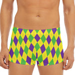Mardi Gras Fat Tuesday Argyle Print Men's Short Boxer Briefs